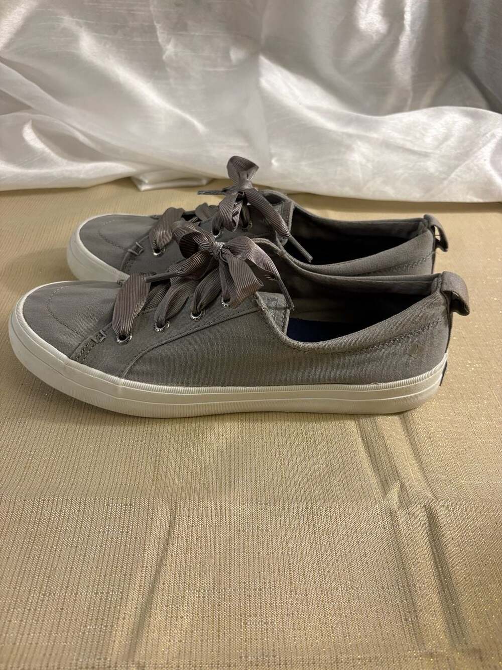 Sperry STS82374 Women's Gray Canvas Sneakers Size 9 - Picture 5 of 9
